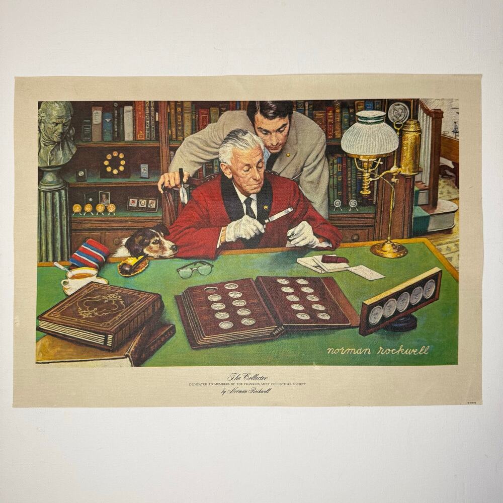Norman Rockwell "The Collector" Canvas Print Franklin Mint Society